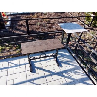 Металлические столик и лавочка №001