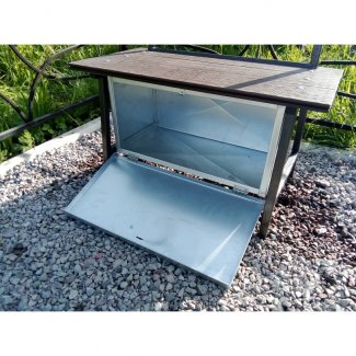 Металлические столик и лавочка №002