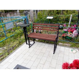 Металлические столик и лавочка №003