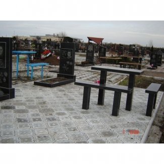 Гранитные столик и лавочка №003